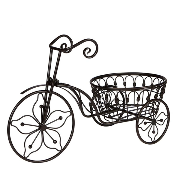 Bicycle Shaped Home Garden Decor Iron Plant Stand