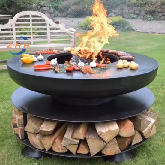 さびたコールテン鋼丸型庭の装飾加熱金属ファイヤーピット